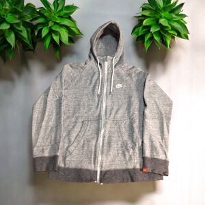 Nike Hoodie Womens XS Gray Full Zip Hooded Jacket Sweatshirt Embroidered
